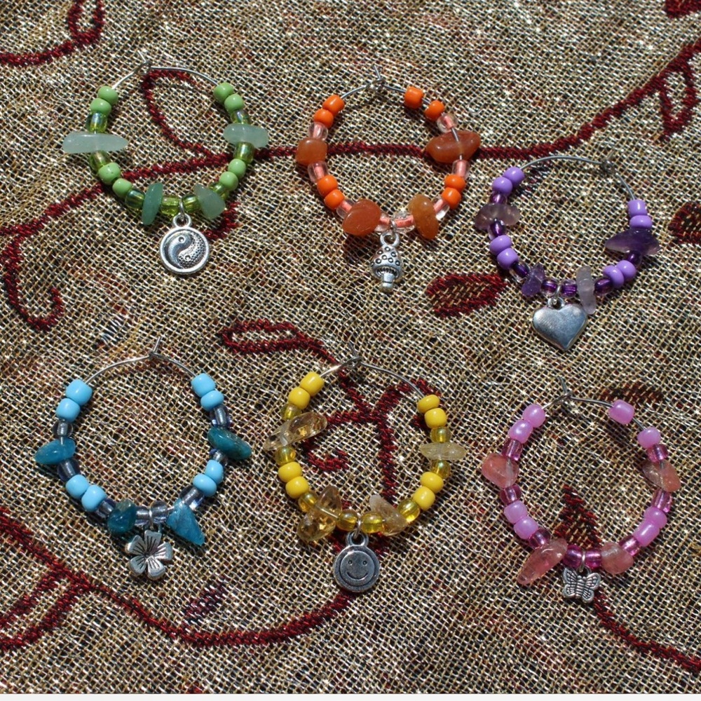 Handmade wine charms